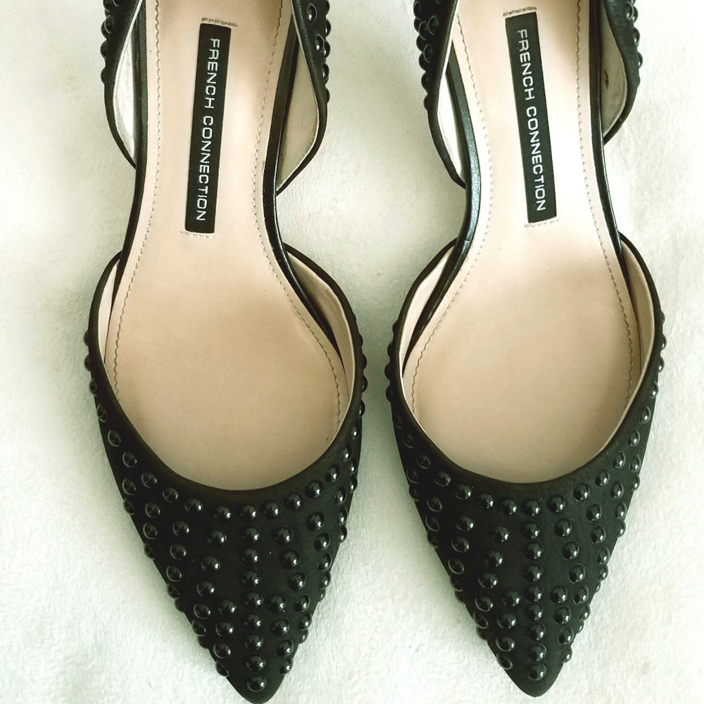 EUC French Connection Efina Studded Kitten Heels